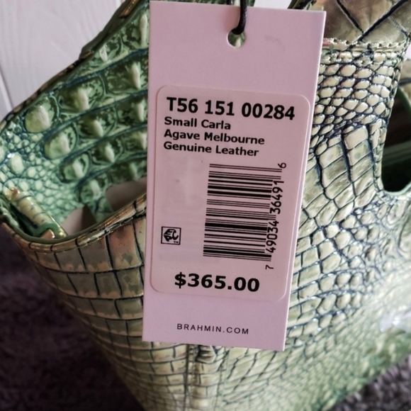 💚🔹️Brahmin 🔹️Small Carla Agave Melbourne Leather Shoulder Bag - Picture 8 of 11